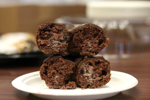 Inside of devil's food donut ($1.50)