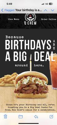 My email that provided me with a free Big Deal!