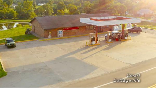 outside of a gas station