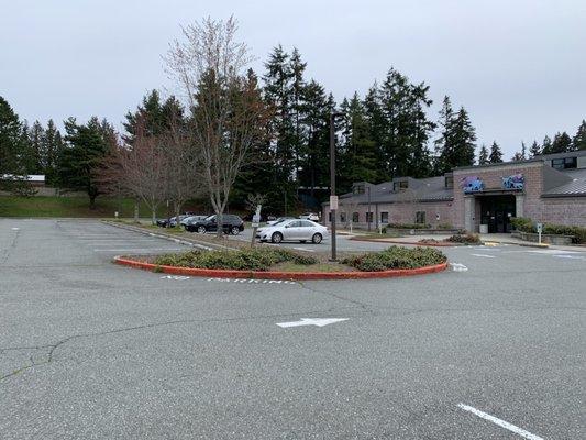 Parking lot and entrance.