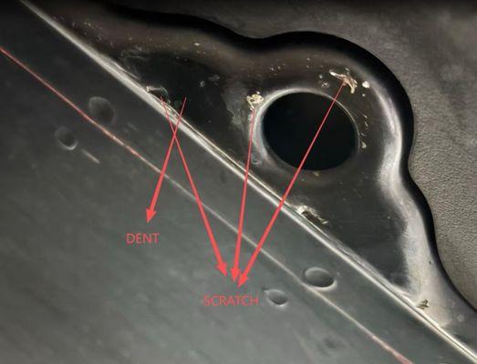 Damaged dent