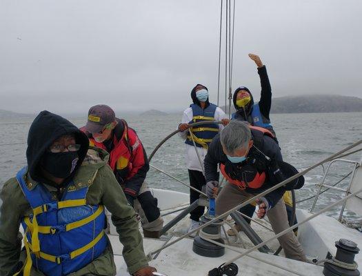 After Covid, back with teaching public school kids sailing in San Francisco bay
