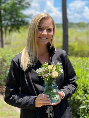 Flowers for our sweet Jaci for completing her Dental Assisting Program.
