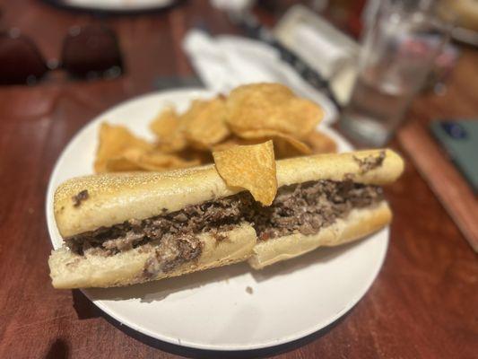 Philly Cheesesteak & homemade chips