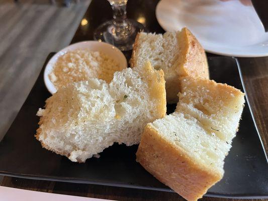 Complimentary focaccia bread