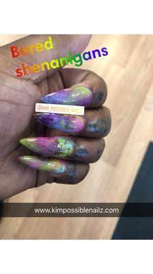 Acrylic full set custom polish designs