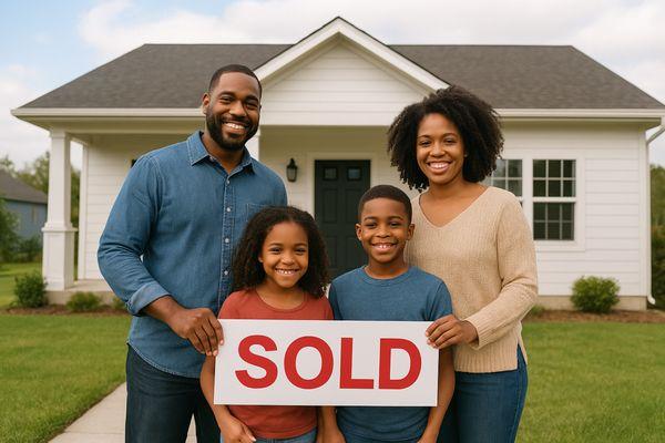 A happy family celebrates their new home -- thanks to great credit and a fresh start with Superior Credit Repair.