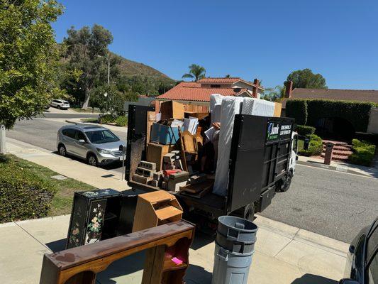 lots of items in the truck