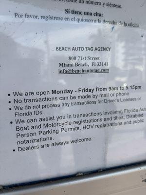Beach Auto Tag Agency