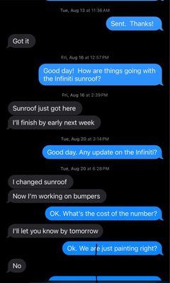 Only asked about sunroof. That's what I paid for. Now saying what I paid was a deposit for the sunroof and number.