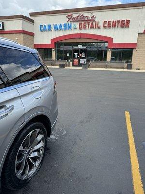 Left rear wheel Flat caused by a broken Stem valve.