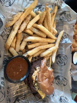 Fries with a burger