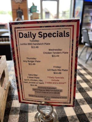 They have daily specials