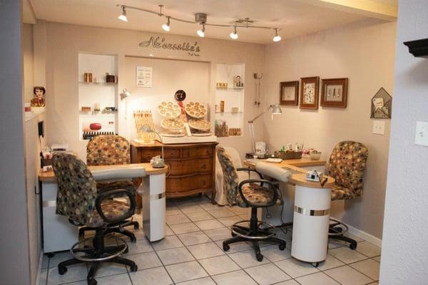 Welcome to our nail suite, a small cozy niche located in charming Old Town Monrovia.