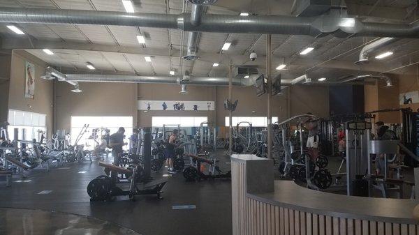 East wing with cable machines, cardio, plate loaded machines, free motion machines, free weights and MORE!