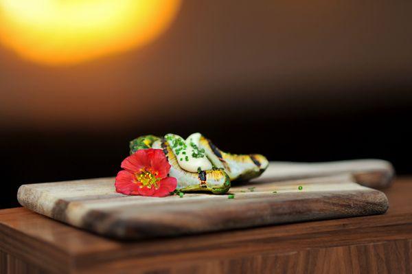 Grilled Artichoke, candied ginger aioli