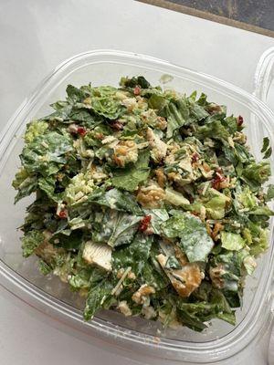 Caesar + sun-dried tomatoes, cajun chicken, & fried onions