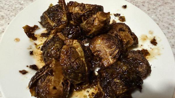 Seasoned and seared Brussel sprouts