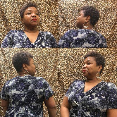 Relaxer, rinse, short cut and style $85.00