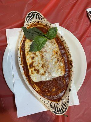 This is was my lasagna and a seafood dish Amazing