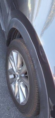 Gaps between tire frame show how poorly they attempted to re attach