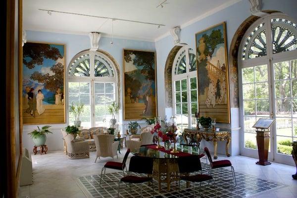 Rose Garden Loggia with Maxfield Parrish's Florentine Fete on Display