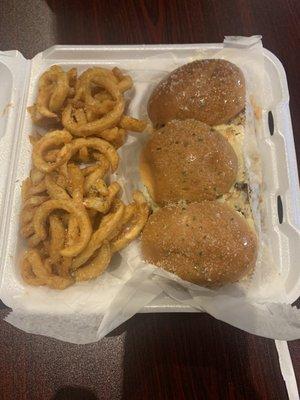 3 Beef Cheese Steak Sliders