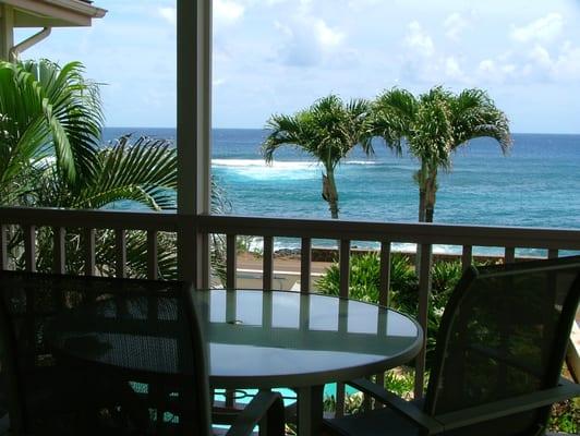 Ocean view from large, private, covered lanai