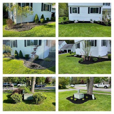 Before and after for a landscape project in Amherst, NY