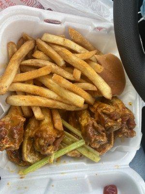 Honey hot with seasoned wings