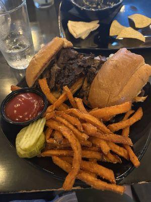 Philly with sweet potato fries