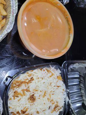 Butter chicken and rice, tasty