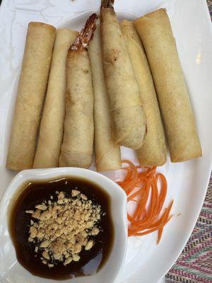 Sampler of rolls - egg rolls, tiger rolls and shrimp rolls