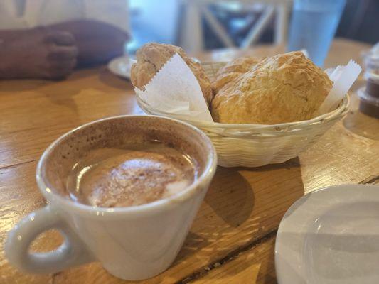 The biscuits are HUGE. Coffee was wonderful