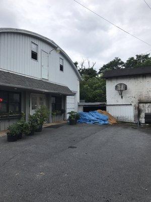 The entrance ( on the left ) and Smoker on the right ...