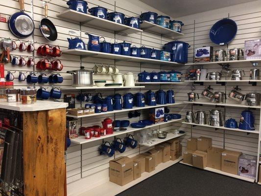Enamel Coffee Pots or Stainless Steel Coffee Pots.