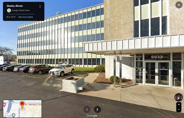 Outside of the building where Dr. Shorr's office is located.