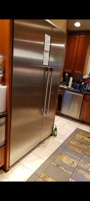 Stainless steel appliances attract fingerprints, regular treatment of stainless steel deters greasy prints.