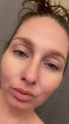 After brow wax/ tint