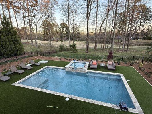 Our maintenance free artificial turf was a great choice - our whole yard is usable.