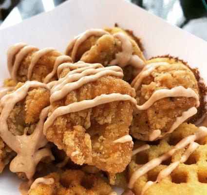 Churwaffle & Chicken drizzled with Patrol Sauce