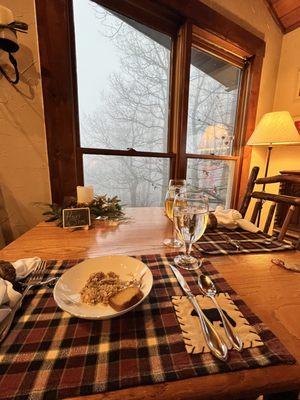 1st course: Homemade granola & cinnamon bread