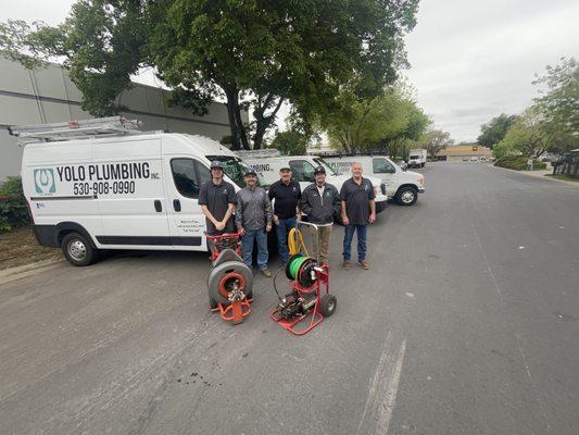 Meet the Yolo Plumbing Crew (left to right) Levi, Donovan, Joe, Alan and Bill.