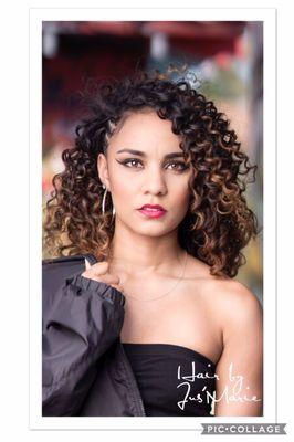 Wand curls and side braids