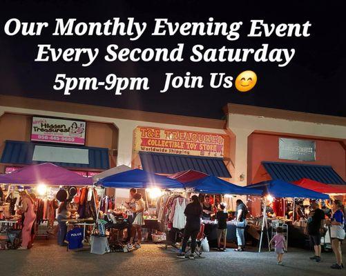 Every 2nd Saturday of every month we have an evening Market Day. 409 N Bryan Rd Ste 108 Mission TX.