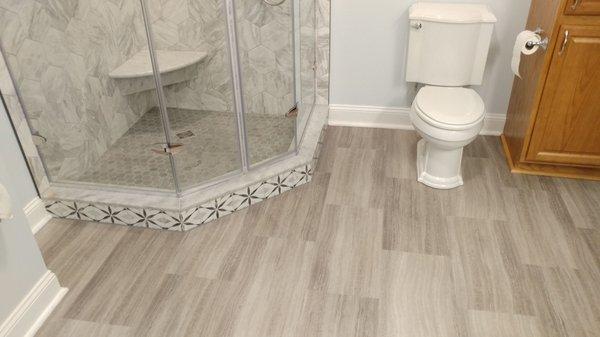 New floor to match a new shower