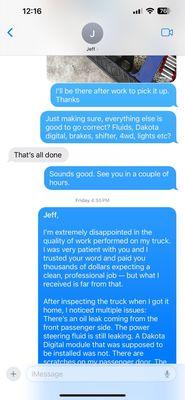 I asked Jeff if fluids were done, said that's all done. There was no fluid in my differentials or transfer case.