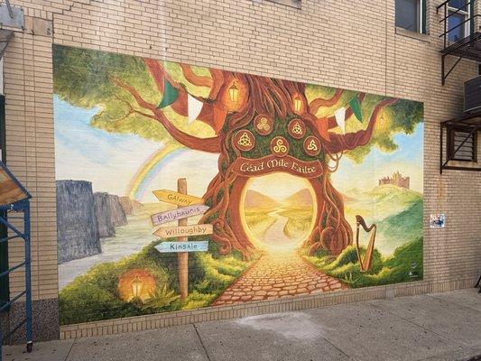 Mural painted for Mallarkeys Irish Pub in Willoughby Ohio. Murals, fine art, pet portraits, boat portraits and commissioned paintings