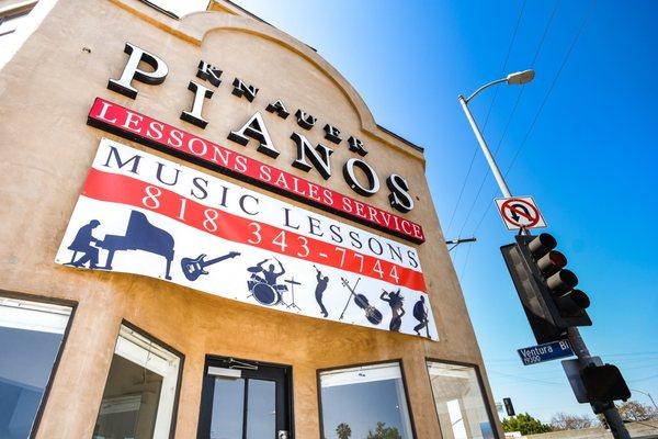 Our storefront is located at the corner of Tampa Ave and Ventura Blvd.