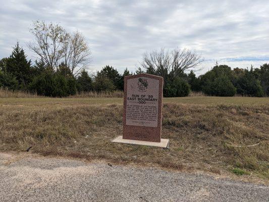 Run of 1889 East Boundary Marker
